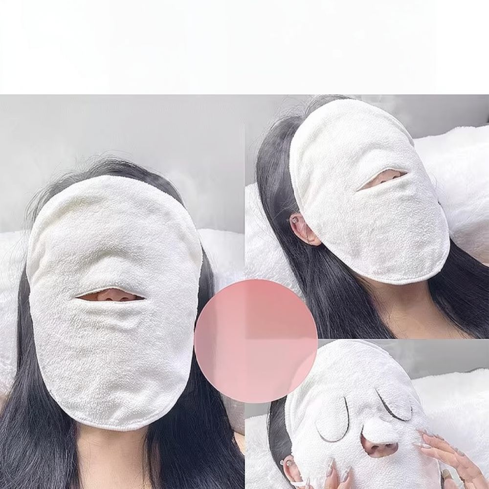 Luxury Skincare Tools - 美容スキンケア用、温熱パックとしても使えるフェイシャルスチームタオル。柔らかいコーラルフリース素材で、毛穴のクレンジング、フェイススパ、保湿に最適。